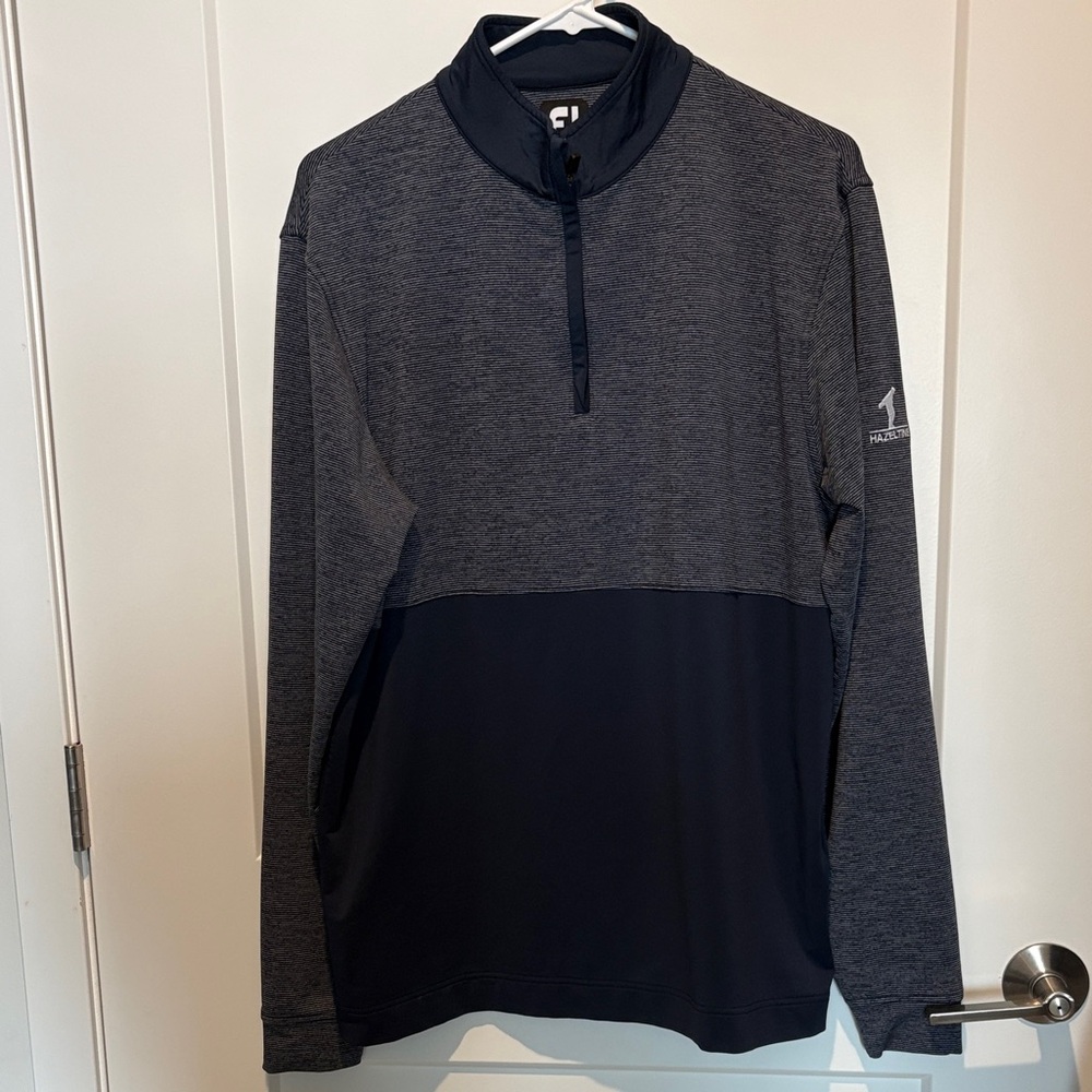 FootJoy 1/4 Zip Athletic Pullover - Dark Heather Gray & Black - Hazeltine